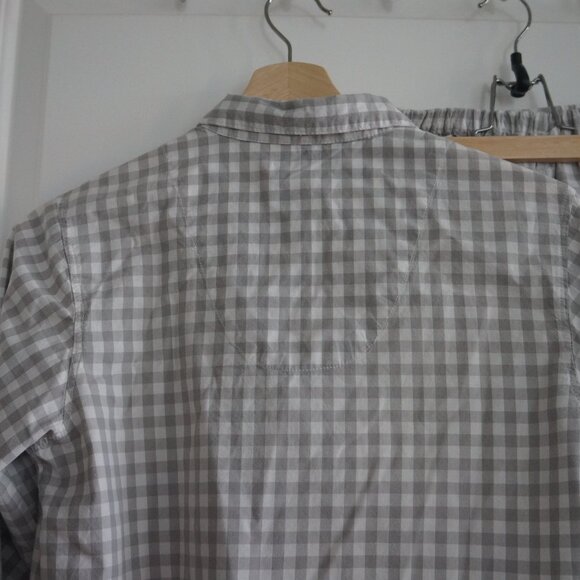 100% Cotton Grey Gingham Plaid Pajama set - Picture 2 of 8